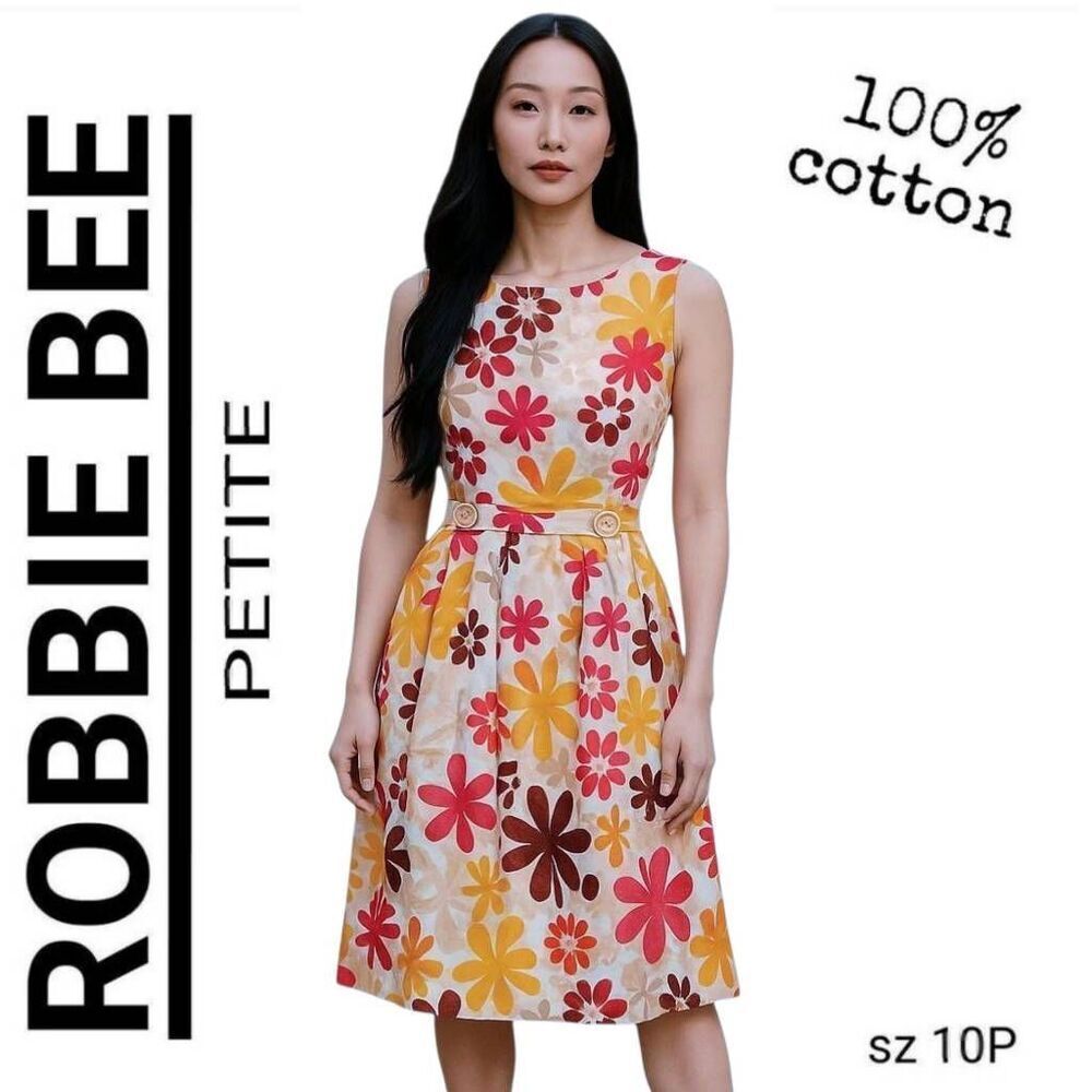 Robbie Bee Floral Cottagecore Bohemian Feminine Lightweight Cotton Dress